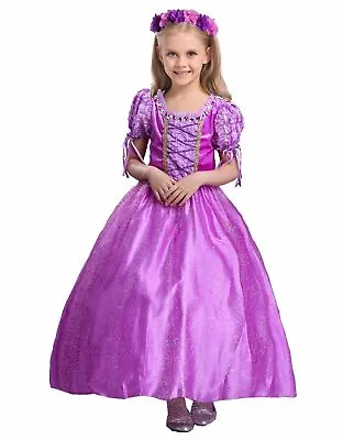 $26.99 • Buy Rapunzel Dress Girls Princess Costume Party Dress Up Cosplay Kids Dress K1