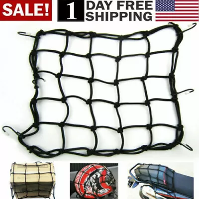 Cargo Net Motorcycle Helmet Mesh Luggage Tie Down Adjustable Black Bungee Cord • $5.23