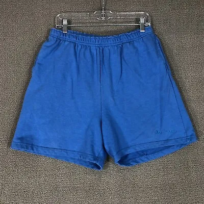$39.99 • Buy VINTAGE Champion Sweat Shorts Mens XL Blue Cotton Logo Spell Out 90s USA MADE