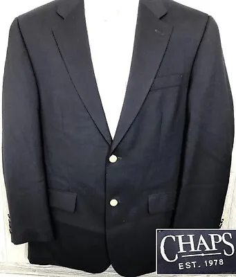 Chaps Ralph Lauren Mens Navy Cashmere Blend Blazer Gold Button 40-42R (t6) • $55.99