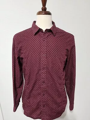$29.99 • Buy Prana Slim Fit Long Sleeve Shirt Men Medium Red Polka Dot