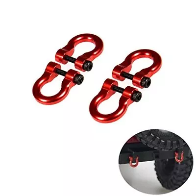 RC-FAST 4PCS 110 Aluminum Metal D-Ring Tow Shackle Red For 1/10 Traxxas TRX-4 • $13.66