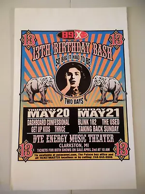 $25 • Buy 89X Bash Blink 182 The Used Dashboard Confessional Original Concert Poster 2004