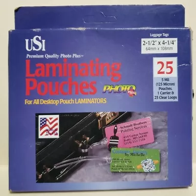 Luggage Tags 5 Mil Laminating Pouches W/Loops 2.5  X 4.25   25 Count • $8