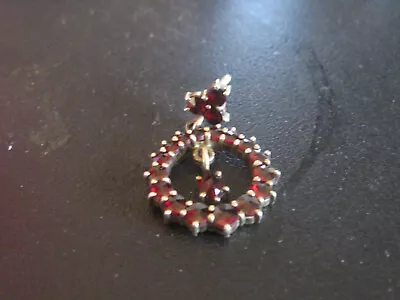 Vtg Art Deco Bohemian Garnet Dangle Earring Threaded Post Only One • $6.50