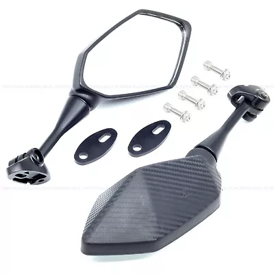 Yamaha YZF R1 R6 R7 R3 R25 Left Right Carbon Mirrors Pair With Fittings • $37.27