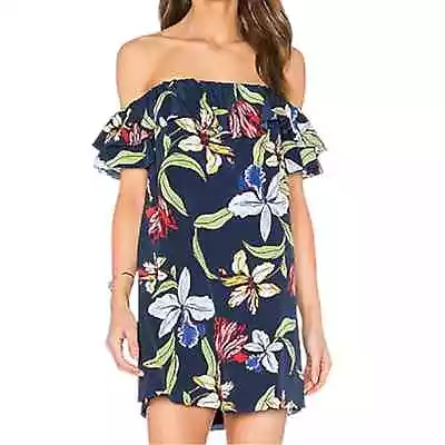 Amanda Uprichard Women’s Size P S Floral Ruffled Off Shoulder Ethan Mini Dress • $30