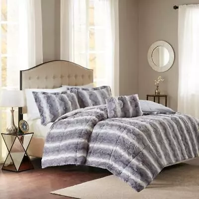 Madison Park Comforters 90  Hypoallergenic Transitional Animal Print In Gray • $99.91