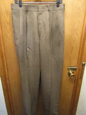 Mens J. Riggins Pleated Cuffed Brown Dress Pants Size 32x31 • $14.10