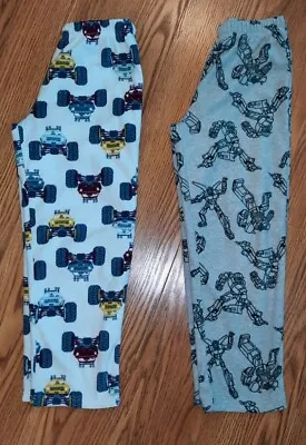 (2) Carters Boys Fleece Pajama Pants Size 8/8A Monster Truck Robot Transformer  • $15.50