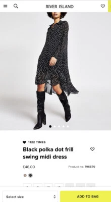 £8.99 • Buy River Island Dot Summer Dress 12 Used Once Next Day Delivery