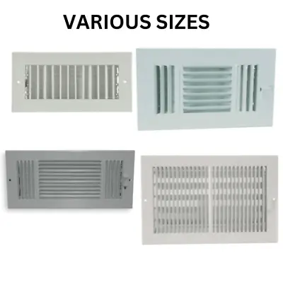 AIR REGISTER VENT COVER GRILLE AC X Duct Size Wall Sidewall Ceiling Steel White. • $15.83