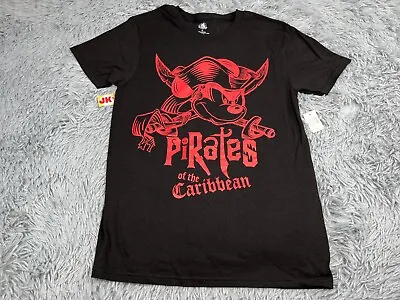 NEW Disney Shirt Adult Small Black Red Pirates Of The Caribbean Mickey Mouse Men • $31.99
