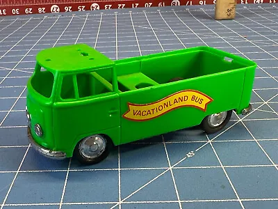 Vtg Vacationland Bus VW Bus VOLKSWAGEN PLASTIC TOY  No 229 Hong Kong Green • $19.95