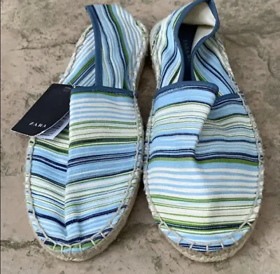 $29.99 • Buy Zara Man Striped Textile Espadrille Shoe Size 7