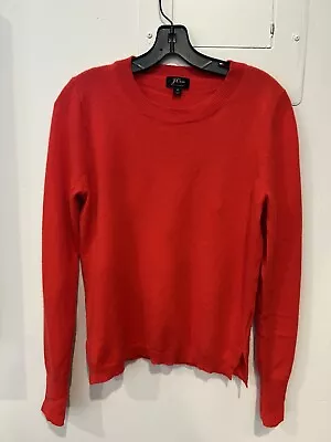 J.Crew Cashmere Classic Fit Crew Neck Sweater Sz M In Vibrant Red • $19.99