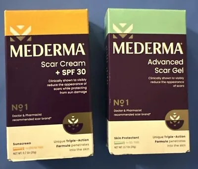 2x-Mederma Advanced Scar Cream SPF 30 0.7oz  AND Advanced Scar Gel .7 Oz • $12.50