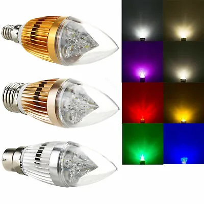 8 Colors Dimmable B22 E27 E14 B15 8W LED Chandelier Candle Lights Bulbs Lamp RL • £3.73