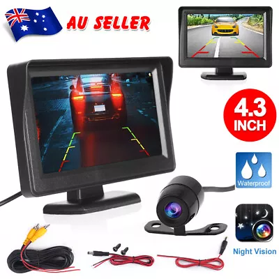 4.3  TFT LCD Monitor Reverse Camera Kit Car Rear View IR Reversing Night Vision • $23.85