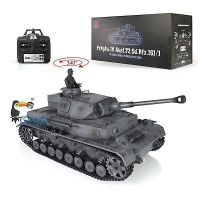 2.4G Henglong 7.0 Gray 1/16 Plastic Panzer IV F2 RTR RC Tank 3859 BB Pellets • $413.59