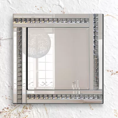 Argenta Glam Crystal Venetian Glass Bevelled Wall Mirror 60cm X 60cm | Art Deco • £49