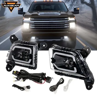 For 2019 2020 2021 Chevy Silverado 1500 2500 LED Fog Lights Pair Bumper Lamp Kit • $117.99