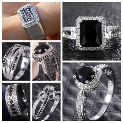 $2.49 • Buy Elegant Cubic Zircon 925 Silver Filled Ring Women Wedding Gift Jewelry Sz 6-10