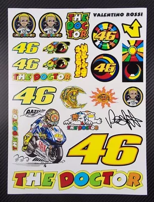46 MotoGP Yamaha R1 Motorcycle Car Helmet Decals Badge 24 Stickers Set Laminated • $22.05