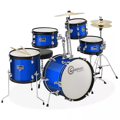 OPEN BOX - 5-Piece Beginner Junior Drum Set W/ Stool & Stands - Blue • $134.99