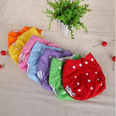 Bulk Reusable Waterproof Baby Cloth Nappies Diapers Adjustable Inserts Nappy NEW • $26.94