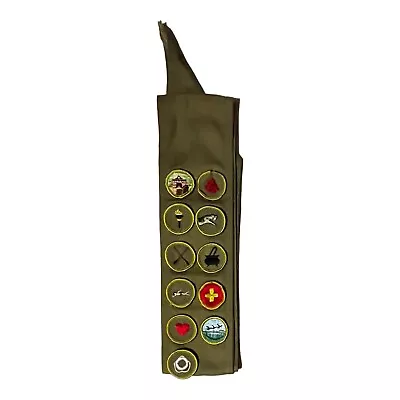 Vintage Boy Scouts Of America Sash With 11 Merit Badges • $39.98