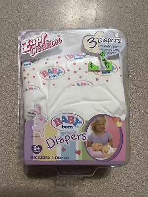 Zapf Creation Baby Born Replacement Doll Diapers Pack Of 2 Missing 1 NEW OPENED • $17.01