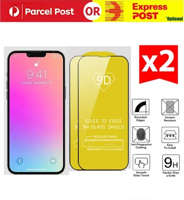 $6.49 • Buy 2X Tempered Glass Screen Protector For IPhone 14 13 12 11 Pro XS Max XR 8 7 Plus