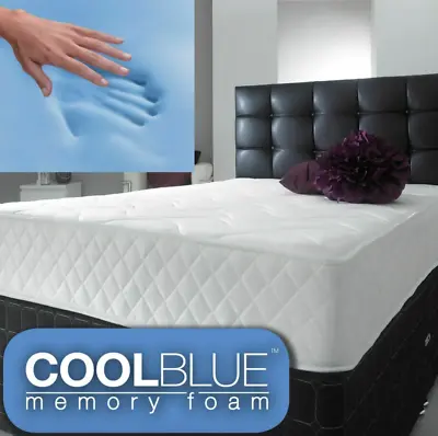 £151.35 • Buy Cool Blue Memory Foam Mattress Spring 3ft Single 4ft6 Double 5ft King 6ft S King