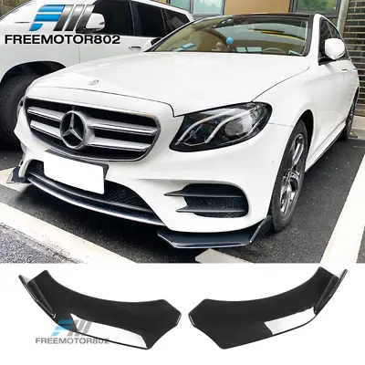 Universal Front Bumper Guard Under Chin Lip Air Dam Gloss Black 2PC • $27.99