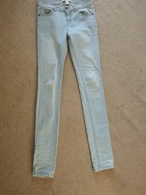 I Love H81 Light Pale Blue Skinny Legging Stretch Jean Jeggings Size 6 Feel 6-8 • $12.43