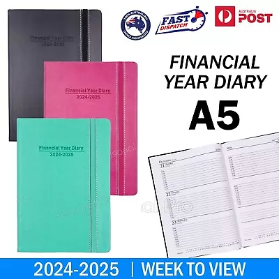 2024 2025 Financial Year Diary Week To Page A5 Elastic Band Planner Organiser AU • $14.95