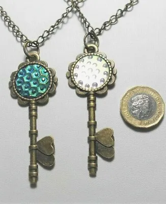 73mm Bronze Key With 'hologram' + 26  Chain Choose Colour • £7.99