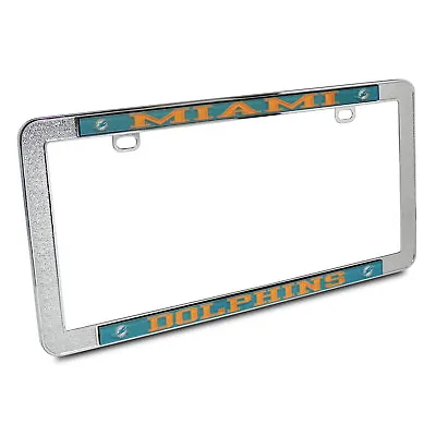 NFL Miami Dolphins Metal Thin Rim License Plate Frame • $17.99