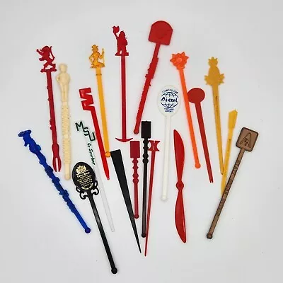 Vintage Lot Of 20 Assorted Swizzle Sticks - Restaurants Airlines Casinos • $5.95