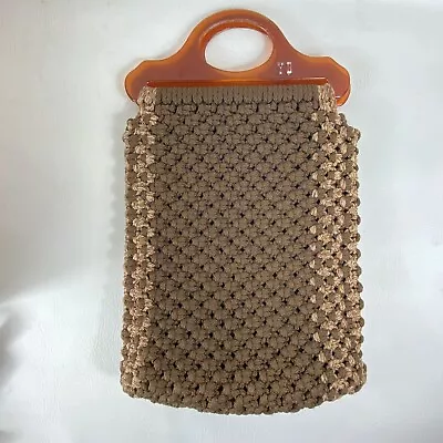 Vintage Yarn Storage Bag Holder Tote Crochet Knitting Plastic Handle Sewing • $29.98