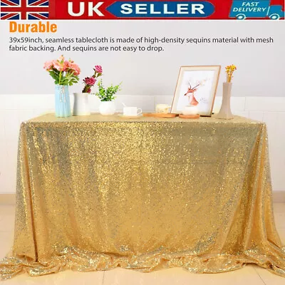 59  Rectangle Sequin Glitter Xmas Table Cloth Banquet Wedding Party Home Cover • £7.98