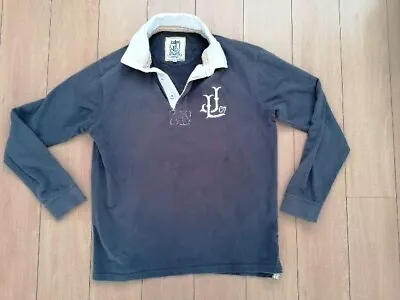 Men's Navy Lazy Jack's Rugby Style Thick Long Sleeve Top Size L • £12.99