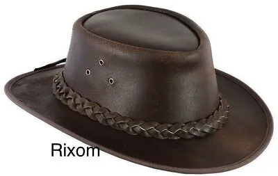 £20 • Buy Leather Cowboy Australian Style Hat  Oily Leather Western Brown Bush Outback