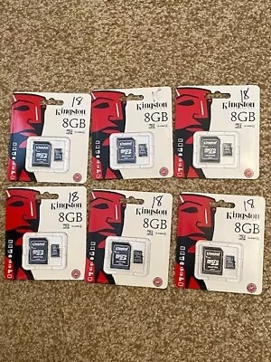 Lot Of 6 Kingston 8gb Micro SD Cards Class 4 • $35.99