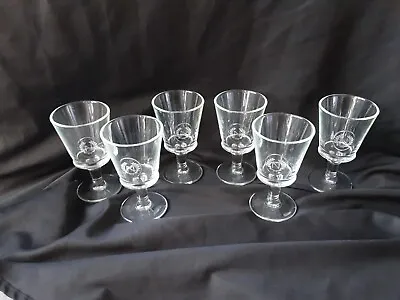 6 La Rochere France Embossed  N  NAPOLEON Water/Wine Glasses  • $15