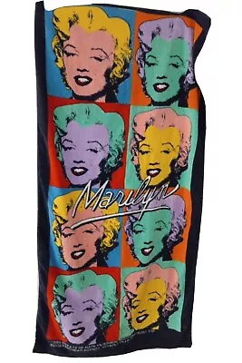 Vintage 80s Marilyn Monroe Andy Warhol Face Art Print Terry Cloth Beach Towel • $134.96