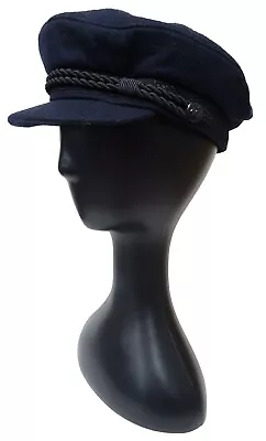 ELBSEGLER Men's Vintage Sailors Nautical Maritime Cap Navy Blue Wool 55cm Small • £14.99