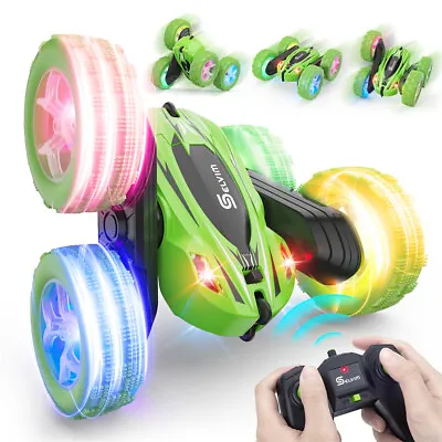 Selvim 4WD 360° RC Stunt Car Remote Control LED Light Double Sided Off-Road Car • £14.99