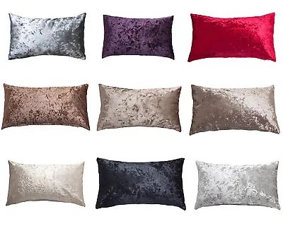 £8.99 • Buy Rectangle Scatter Crushed Velvet Cushion Pillow 11  X 21  DECORATIVE